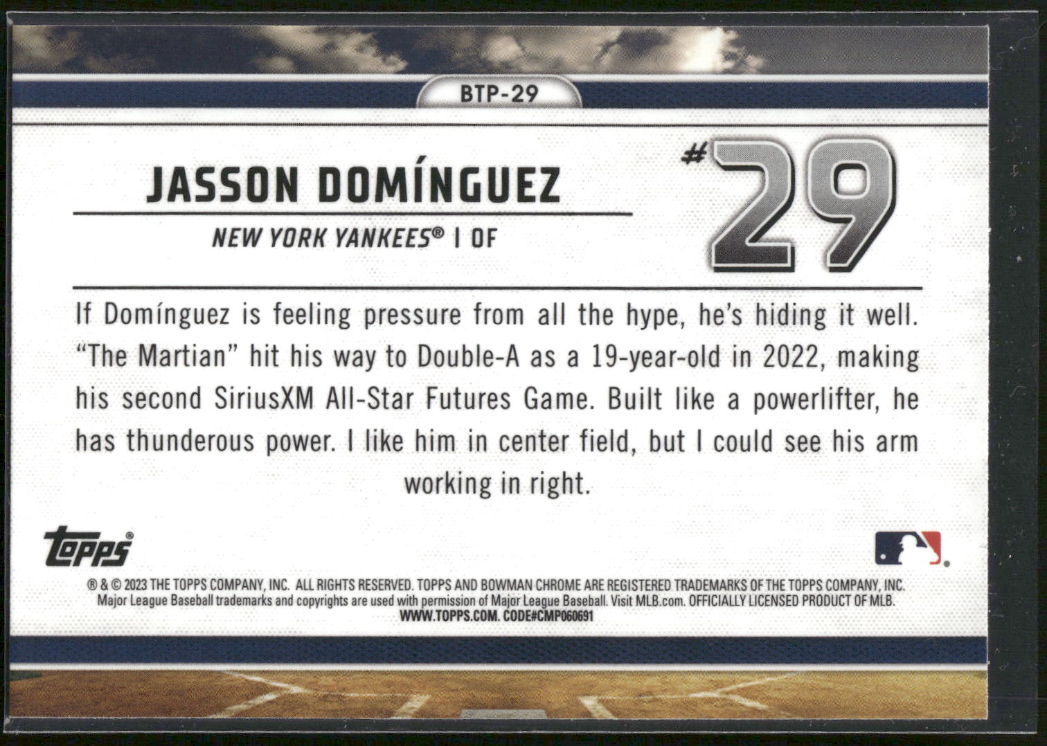 2023 Bowman #BTP-29 Jasson Dominguez Bowman Scouts Top 100