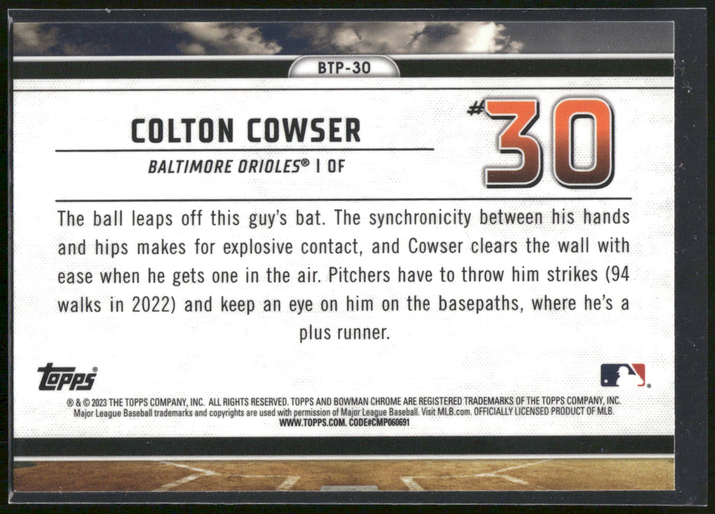 2023 Bowman #BTP-30 Colton Cowser Bowman Scouts Top 100