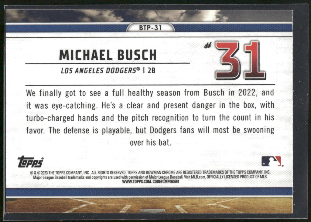 2023 Bowman #BTP-31 Michael Busch Bowman Scouts Top 100
