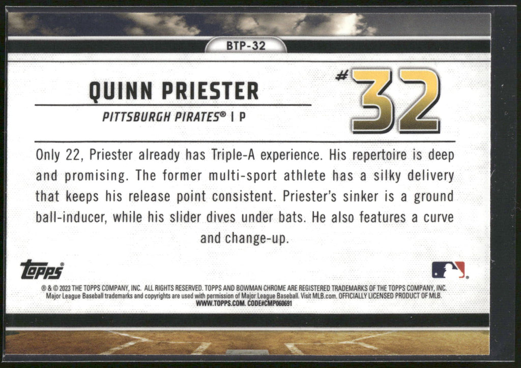 2023 Bowman #BTP-32 Quinn Priester Bowman Scouts Top 100