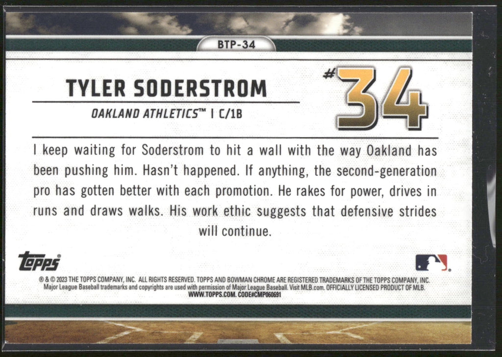 2023 Bowman #BTP-34 Tyler Soderstrom Bowman Scouts Top 100