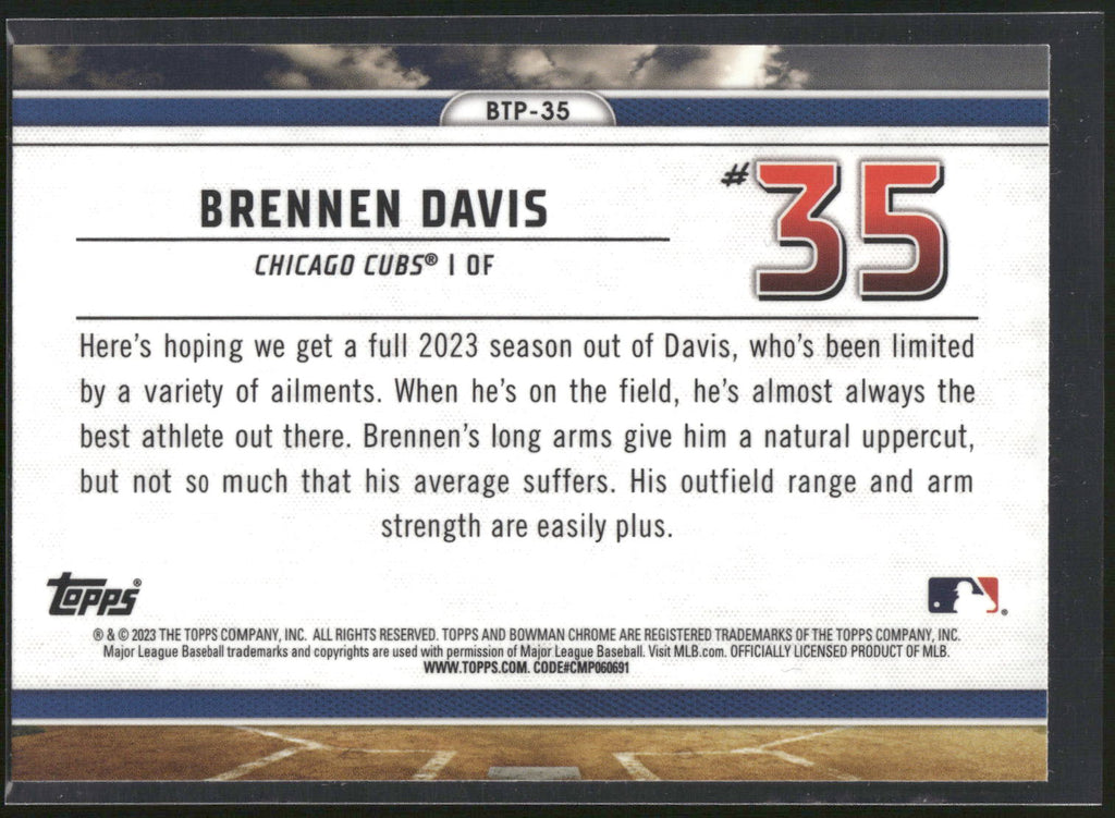 2023 Bowman #BTP-35 Brennen Davis Bowman Scouts Top 100