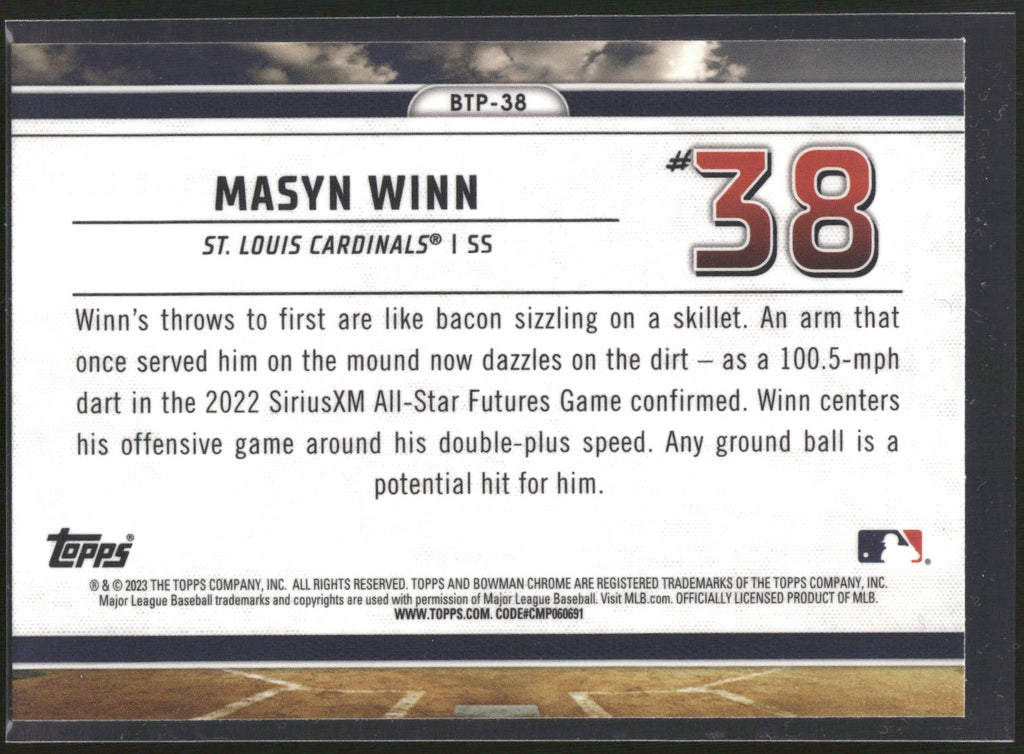 2023 Bowman #BTP-38 Masyn Winn Bowman Scouts Top 100