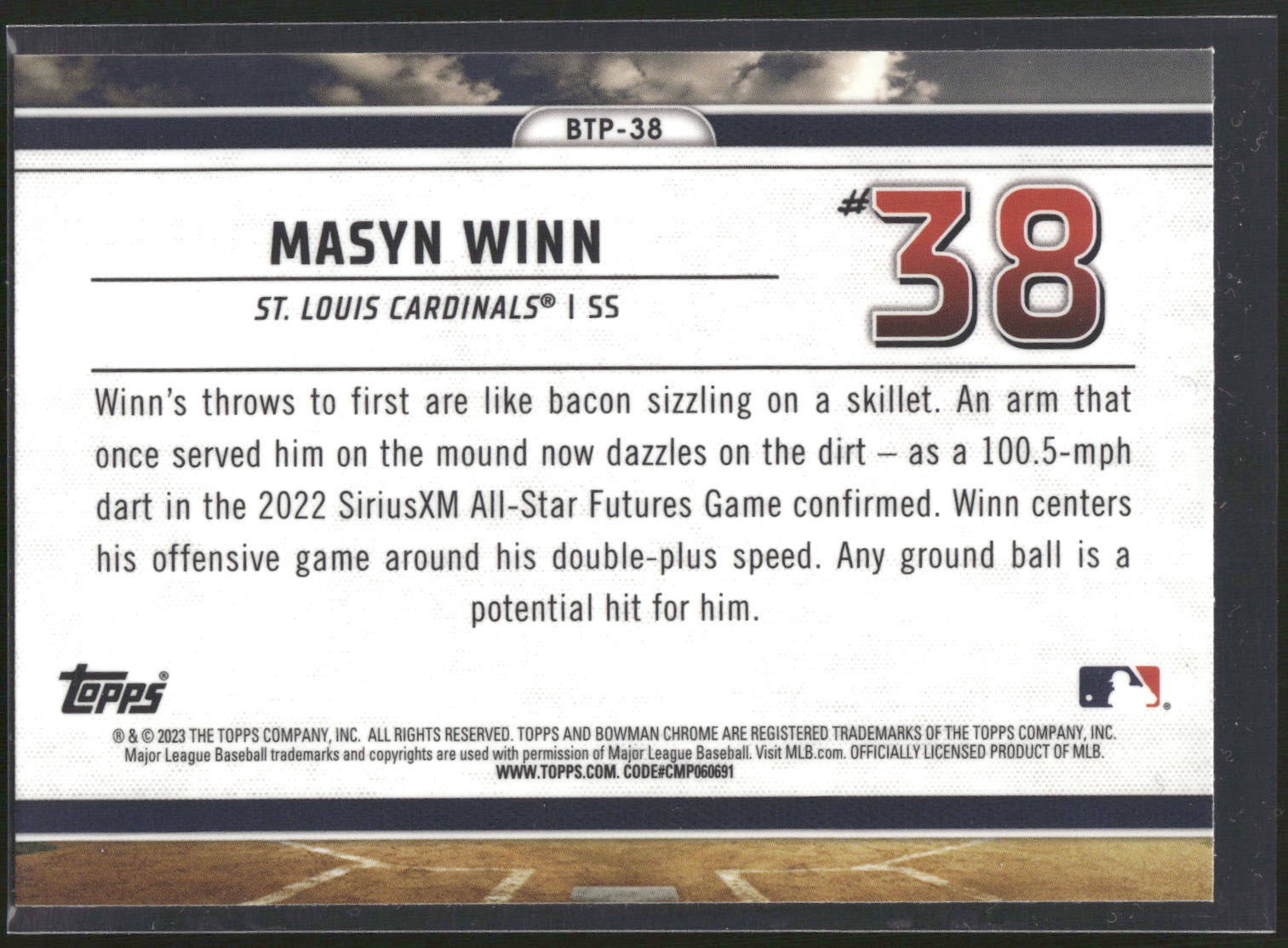 2023 Bowman #BTP-38 Masyn Winn Bowman Scouts Top 100