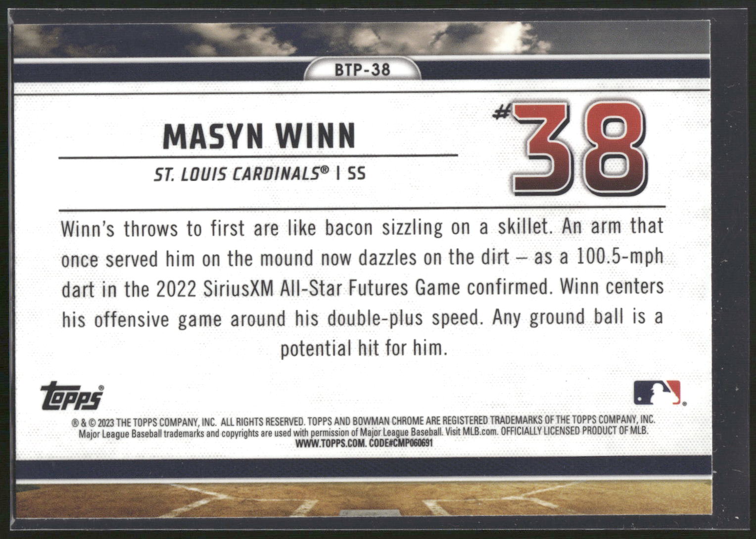 2023 Bowman #BTP-38 Masyn Winn Bowman Scouts Top 100