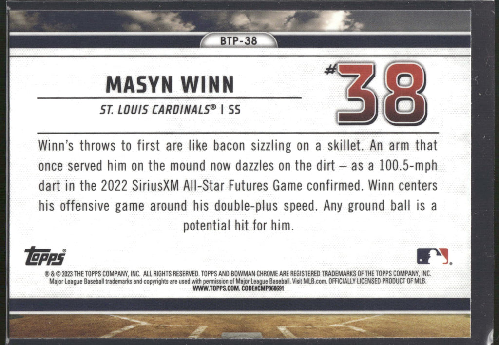 2023 Bowman #BTP-38 Masyn Winn Bowman Scouts Top 100
