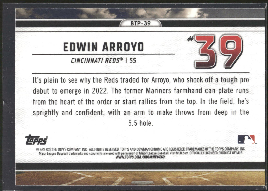 2023 Bowman #BTP-39 Edwin Arroyo Bowman Scouts Top 100