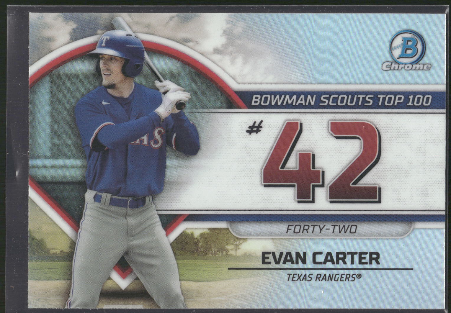 2023 Bowman #BTP-42 Evan Carter Bowman Scouts Top 100