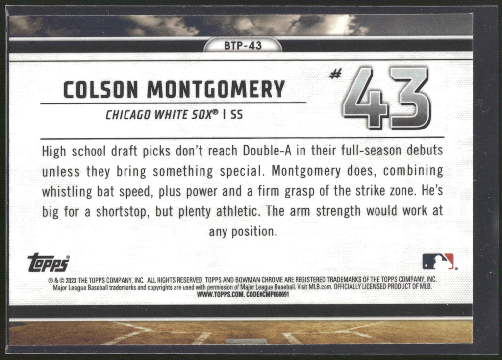 2023 Bowman #BTP-43 Colson Montgomery Bowman Scouts Top 100