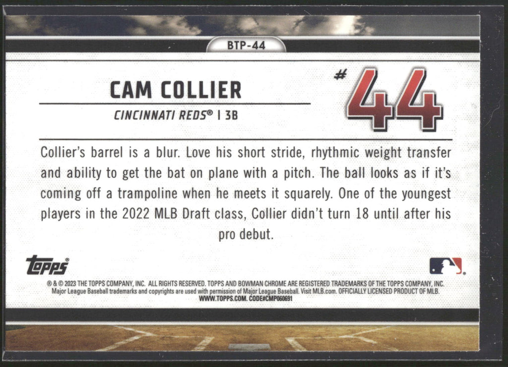 2023 Bowman #BTP-44 Cam Collier Bowman Scouts Top 100