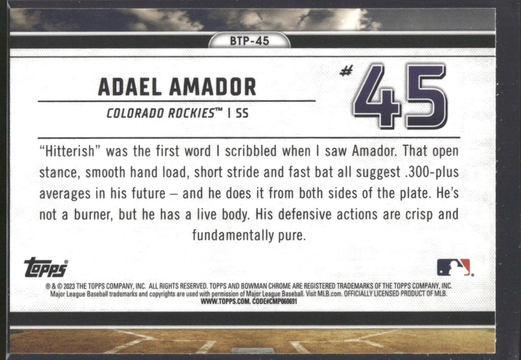 2023 Bowman #BTP-45 Adael Amador Bowman Scouts Top 100