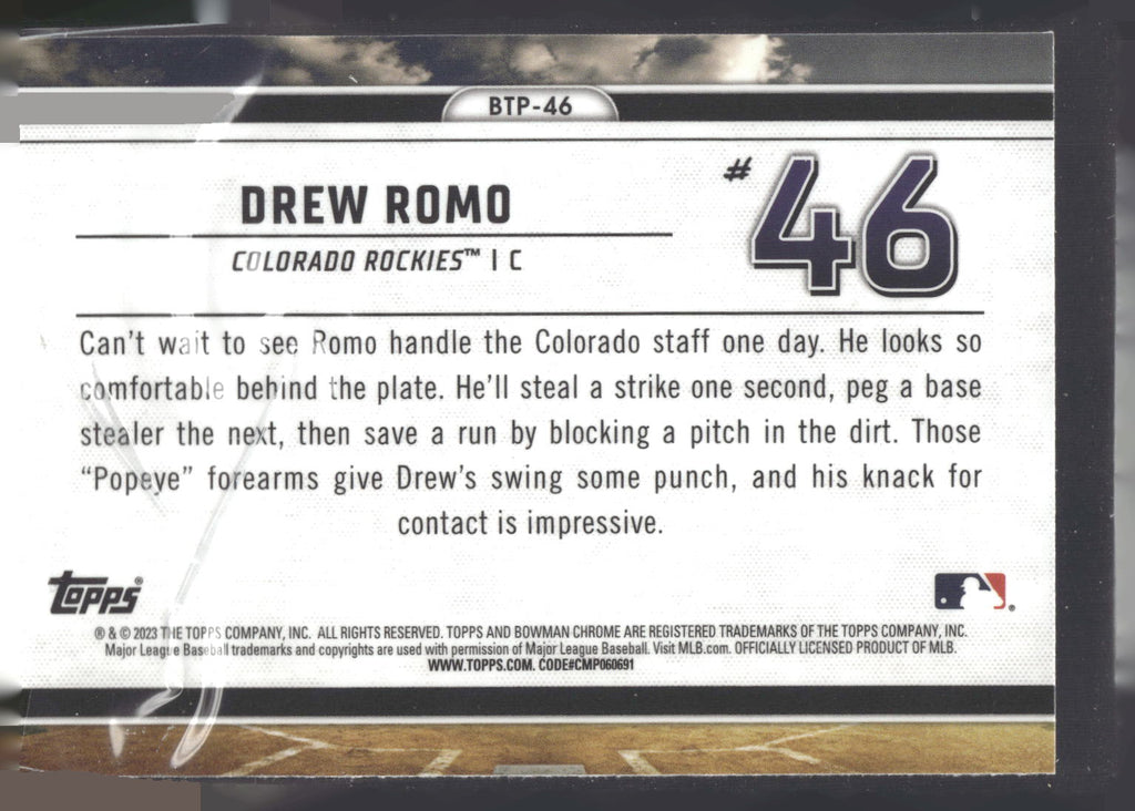 2023 Bowman #BTP-46 Drew Romo Bowman Scouts Top 100