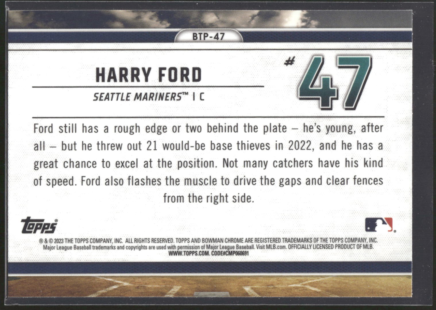 2023 Bowman #BTP-47 Harry Ford Bowman Scouts Top 100