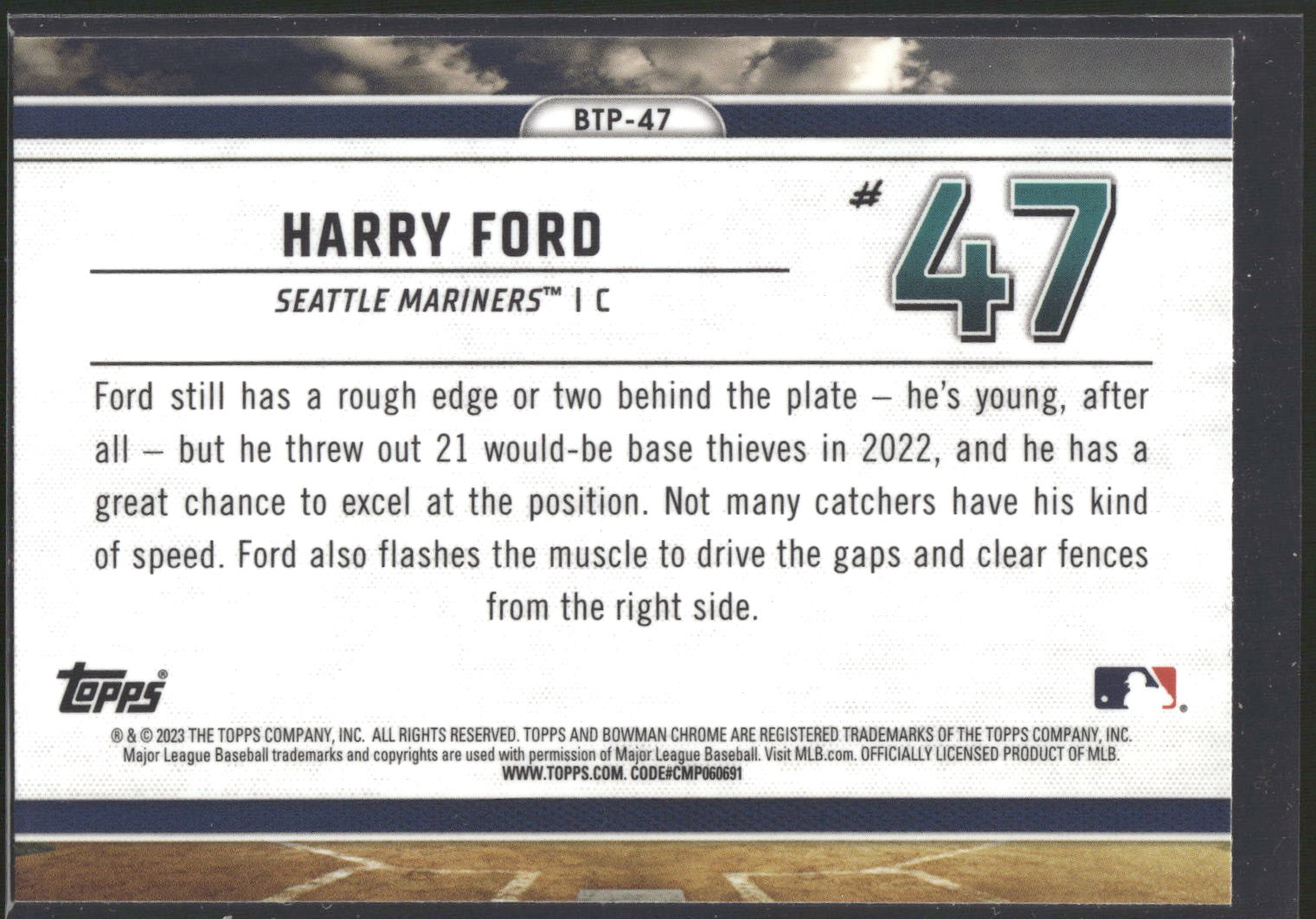 2023 Bowman #BTP-47 Harry Ford Bowman Scouts Top 100