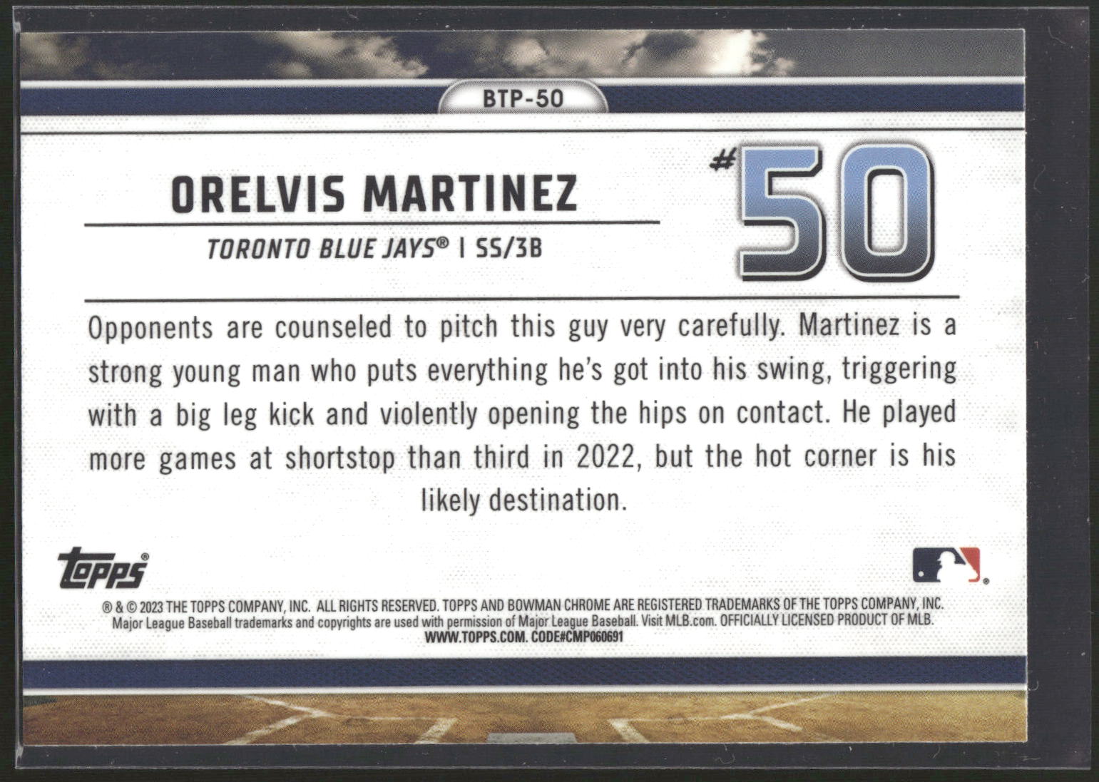 2023 Bowman #BTP-50 Orelvis Martinez Bowman Scouts Top 100
