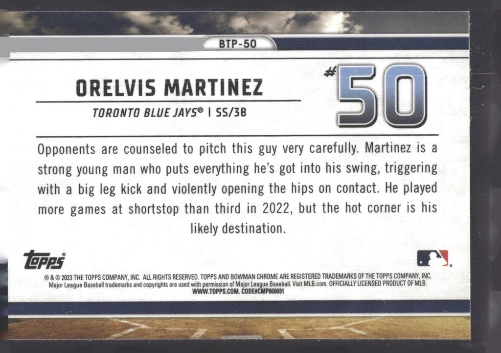 2023 Bowman #BTP-50 Orelvis Martinez Bowman Scouts Top 100