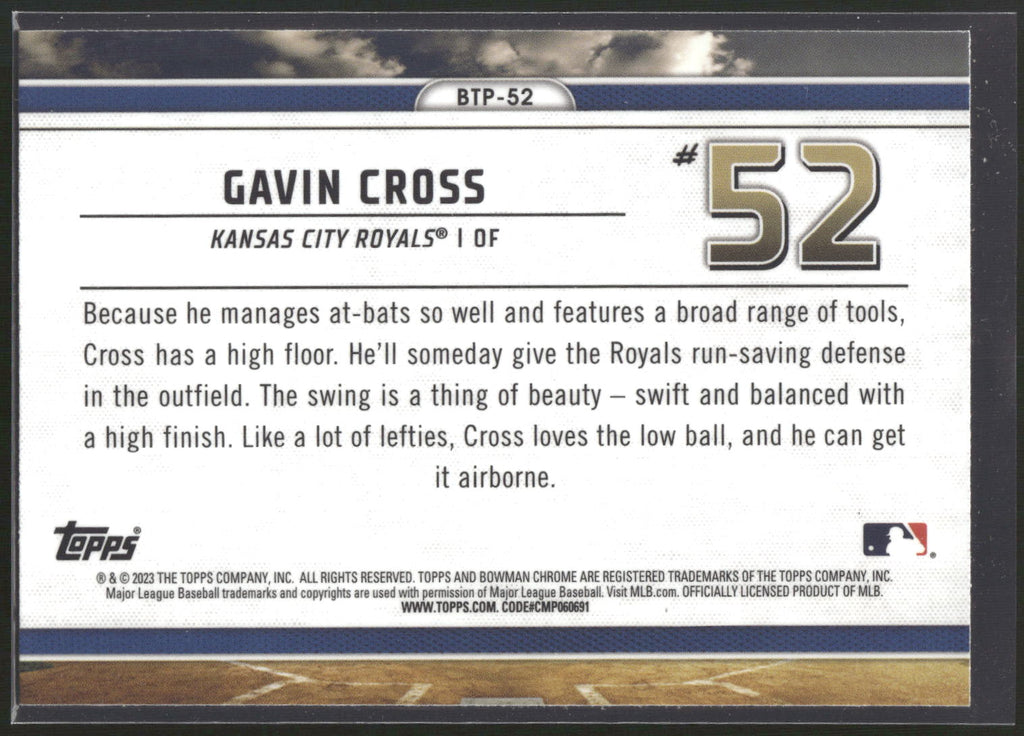 2023 Bowman #BTP-52 Gavin Cross Bowman Scouts Top 100