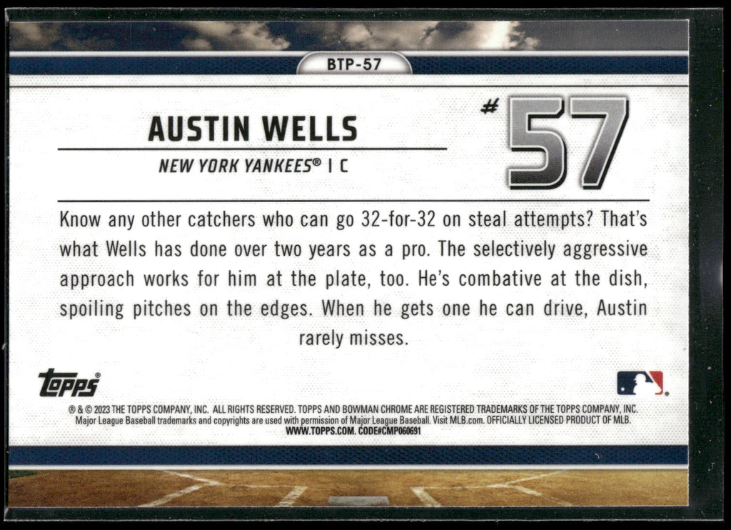 2023 Bowman #BTP-57 Austin Wells Bowman Scouts Top 100