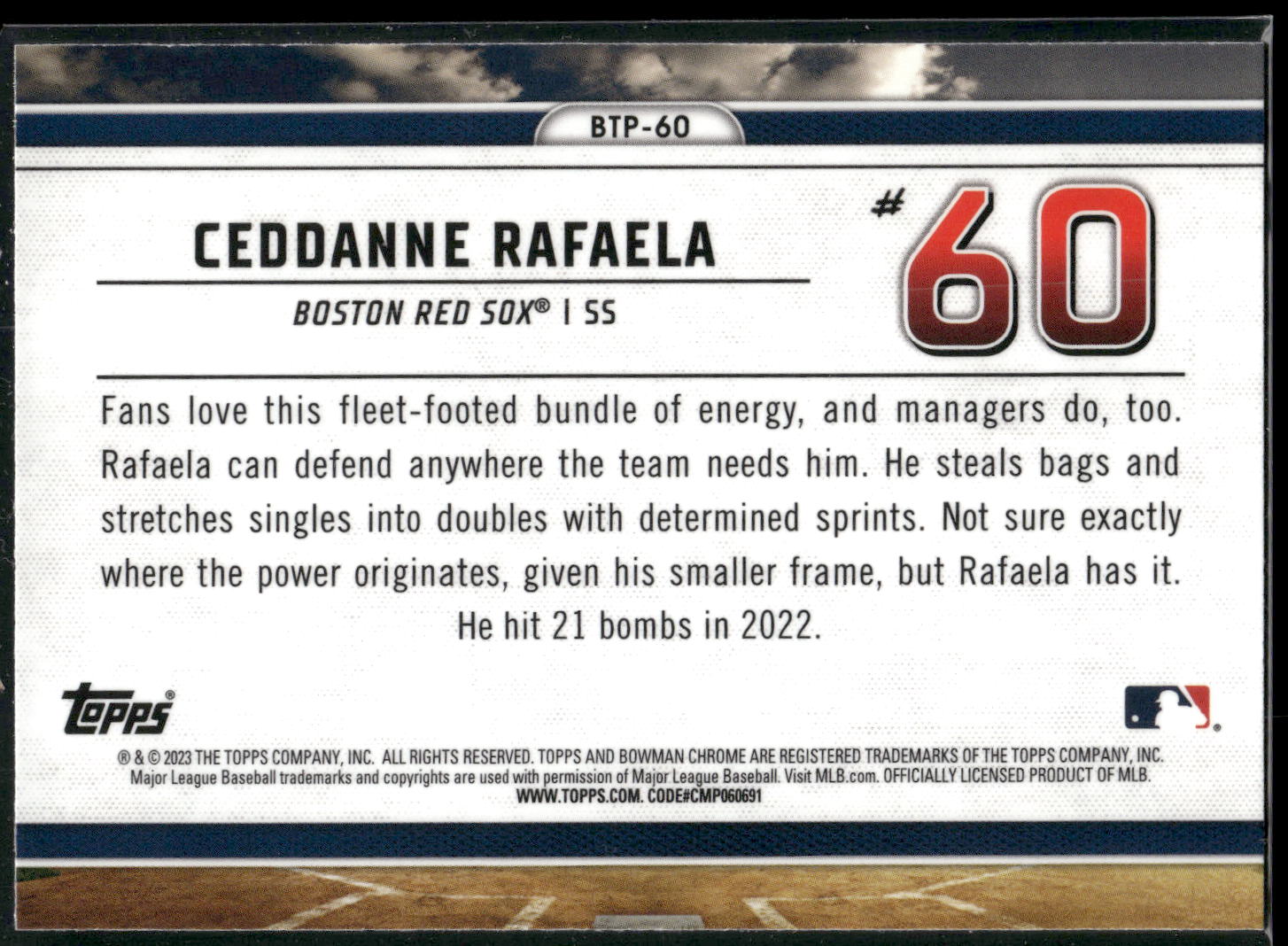 2023 Bowman #BTP-60 Ceddanne Rafaela Bowman Scouts Top 100