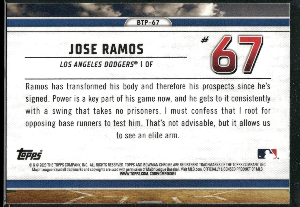 2023 Bowman #BTP-67 Jose Ramos Bowman Scouts Top 100