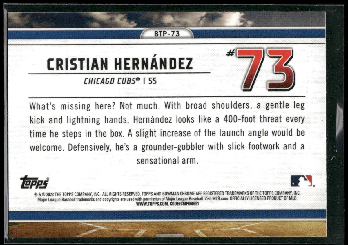 2023 Bowman #BTP-73 Cristian Hernandez Bowman Scouts Top 100