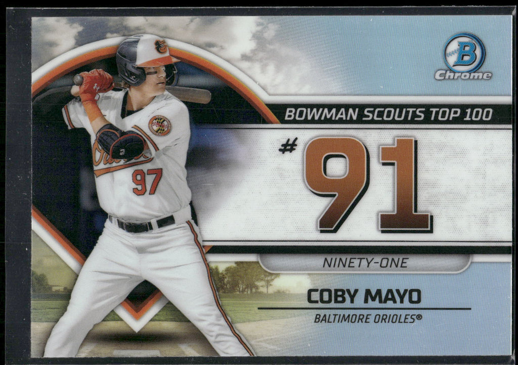 2023 Bowman #BTP-91 Coby Mayo Bowman Scouts Top 100