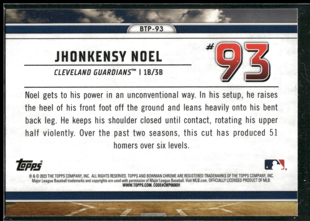 2023 Bowman #BTP-93 Jhonkensy Noel Bowman Scouts Top 100