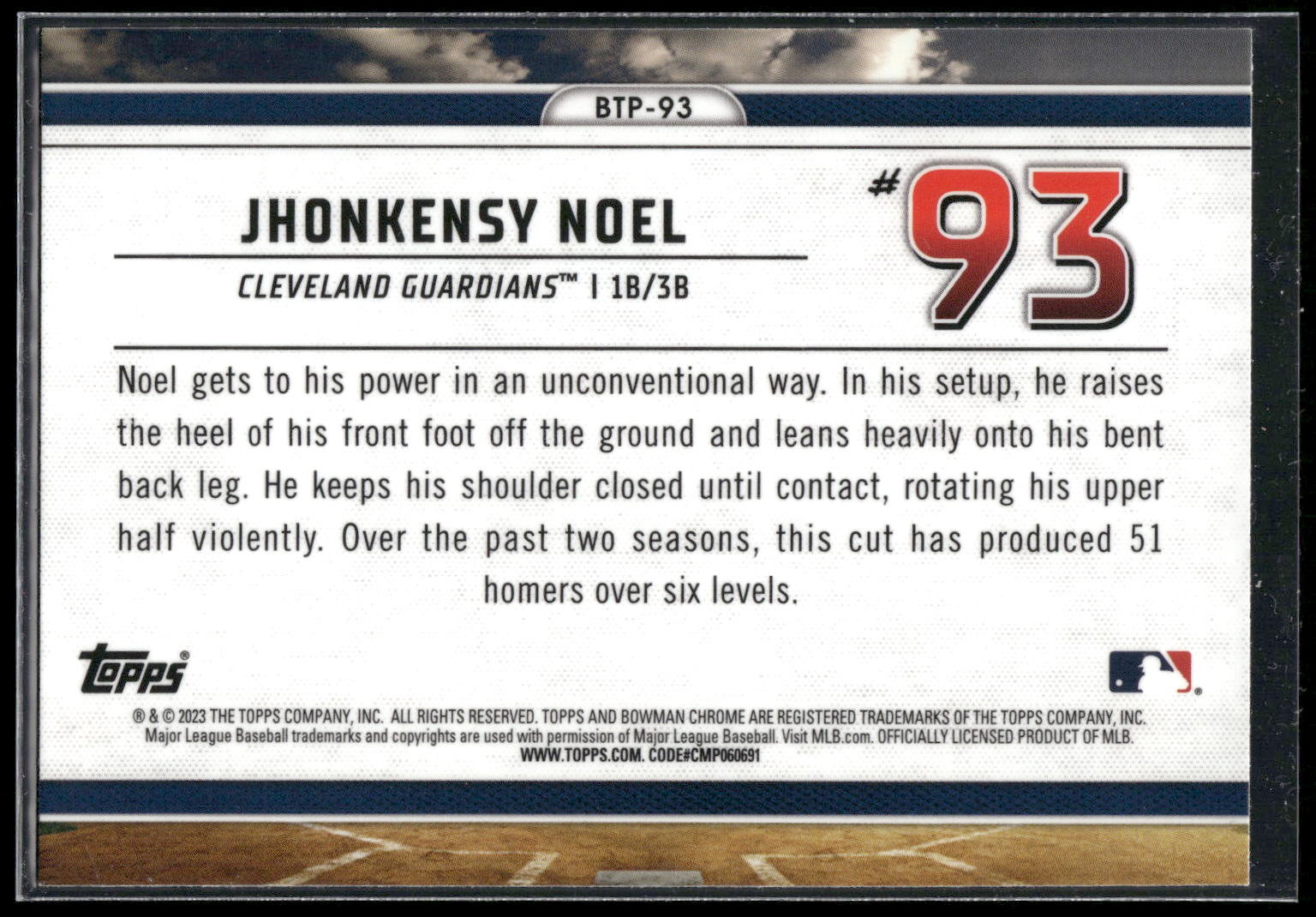 2023 Bowman #BTP-93 Jhonkensy Noel Bowman Scouts Top 100