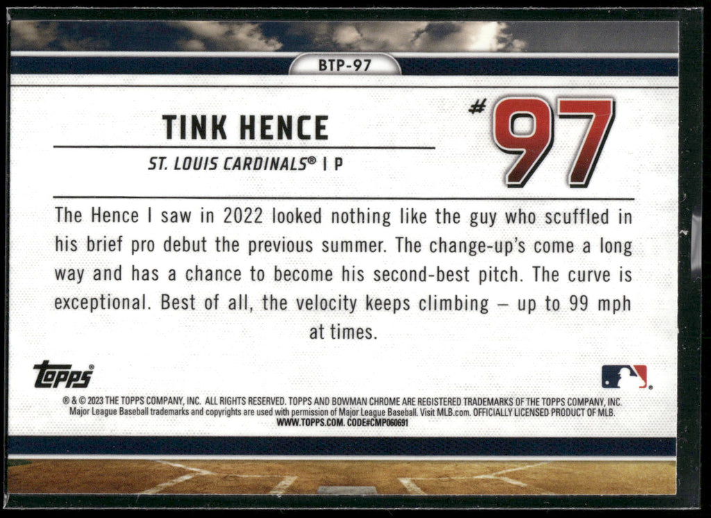 2023 Bowman #BTP-97 Tink Hence Bowman Scouts Top 100