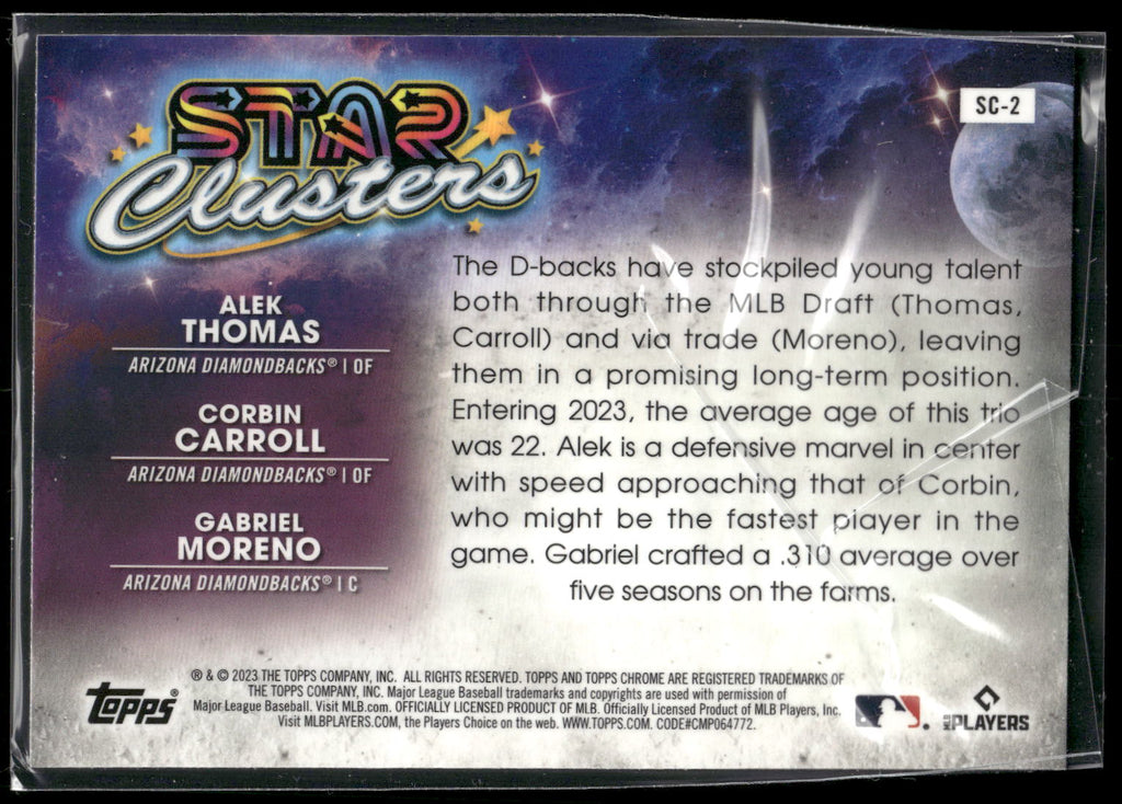 2023 Topps Chrome Cosmic #SC-2 Moreno / Thomas / Carroll Star Clusters