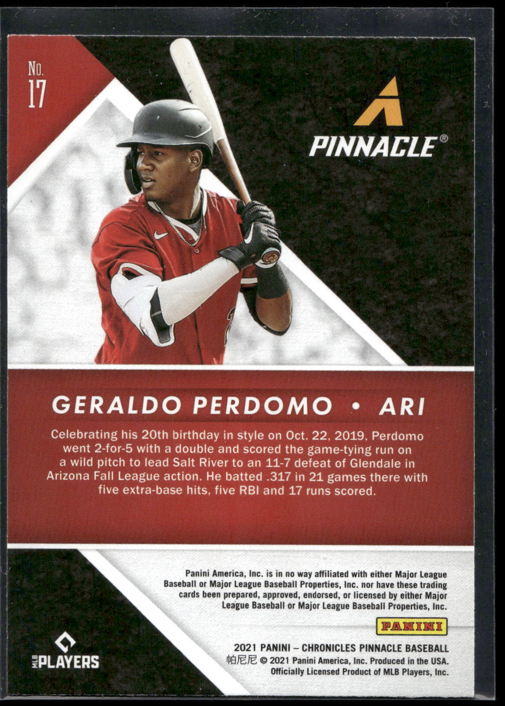 2021 Panini Chronicles #17 Geraldo Perdomo Pinnacle