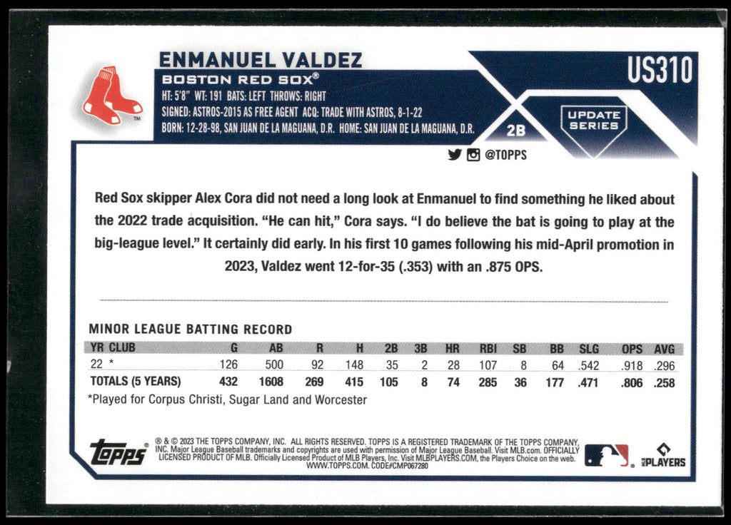 2023 Topps Update #US310 Enmanuel Valdez