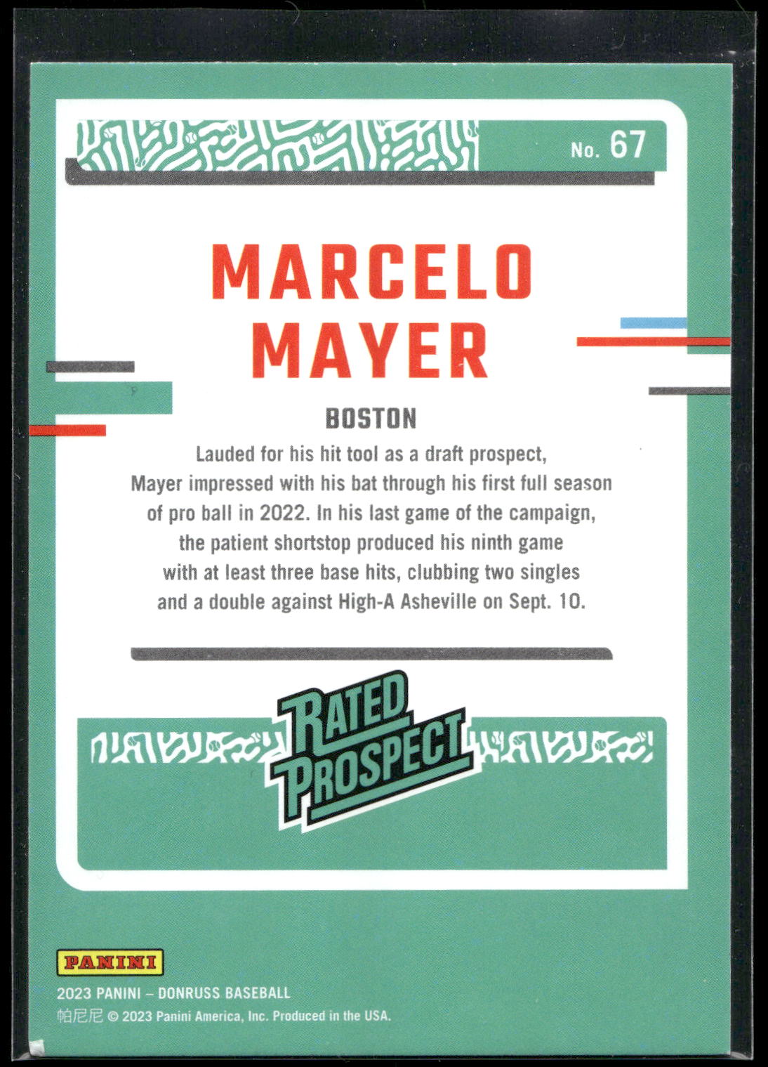 2023 Donruss #67 Marcelo Mayer