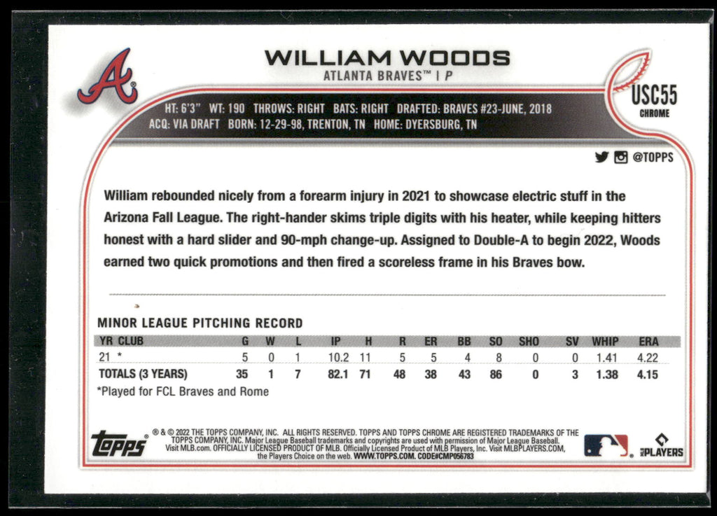 2022 Topps Chrome Update #USC55 William Woods