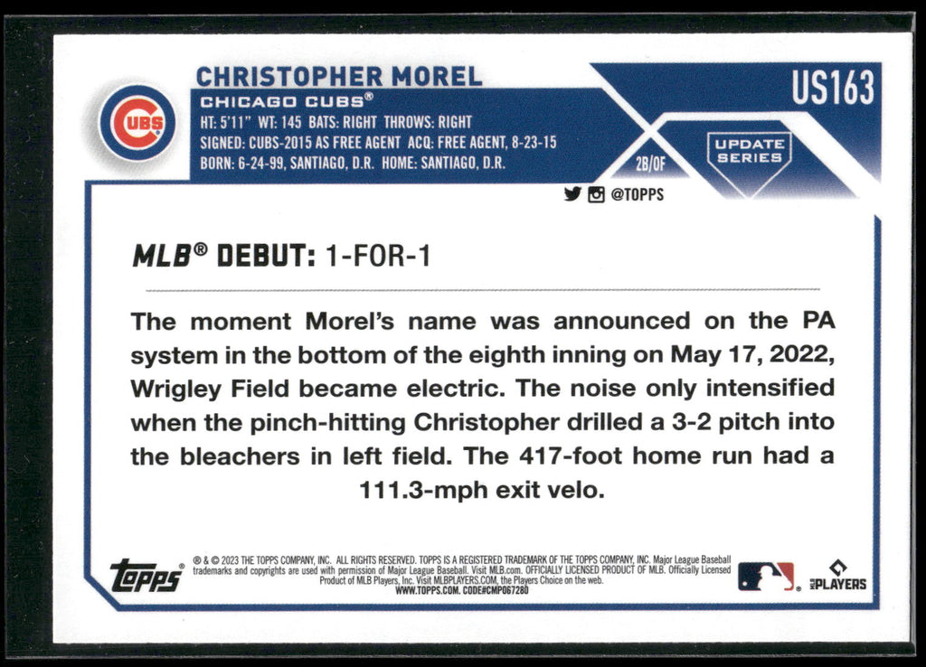 2023 Topps Update #US163 Christopher Morel