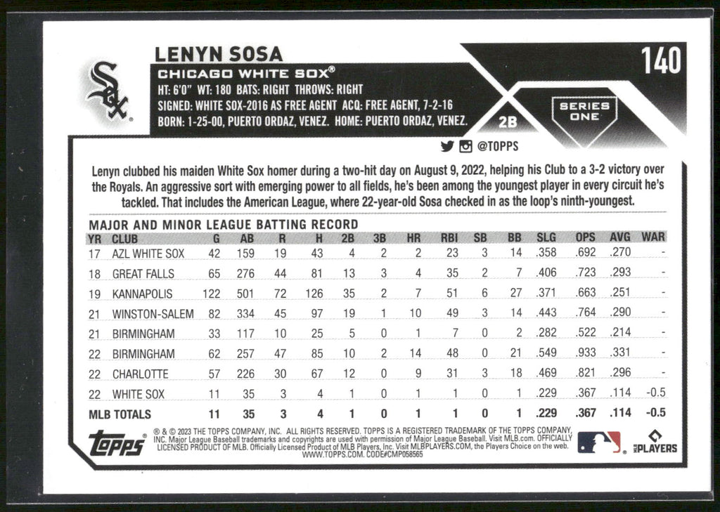 2023 Topps #140 Lenyn Sosa