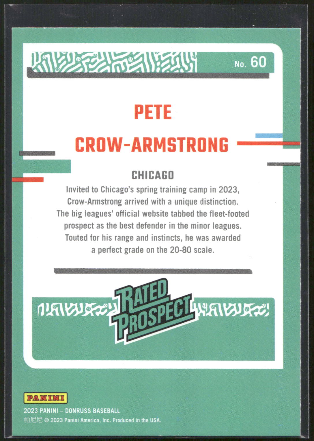 2023 Donruss #60 Pete Crow-Armstrong
