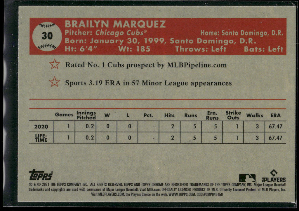 2021 Topps Chrome Platinum Anniversary #30 Brailyn Marquez