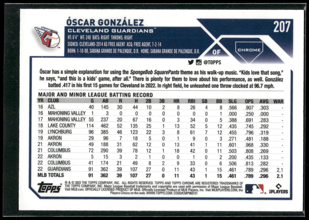 2023 Topps Chrome #207 Óscar González