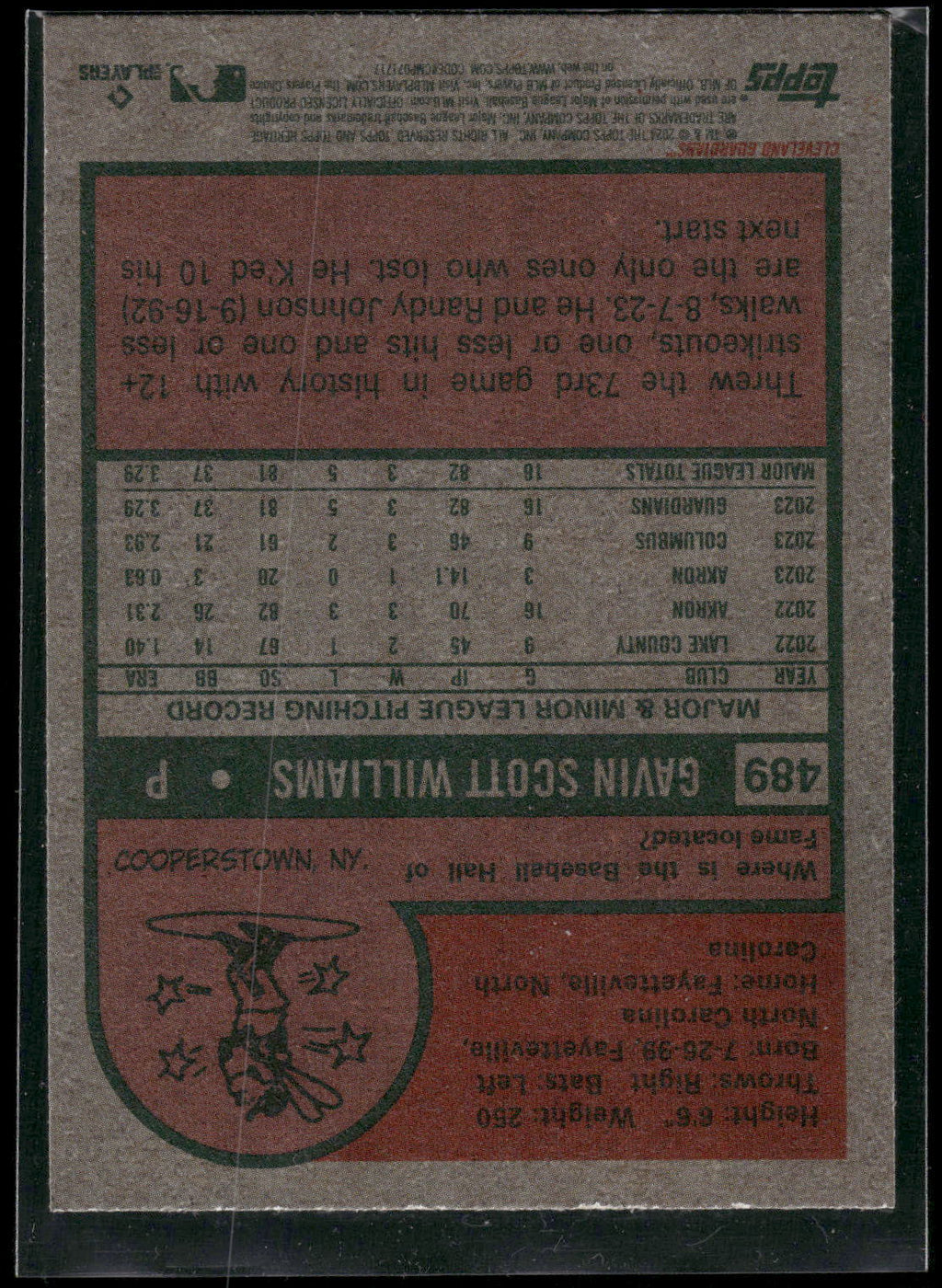 2024 Topps Heritage #489 Gavin Williams