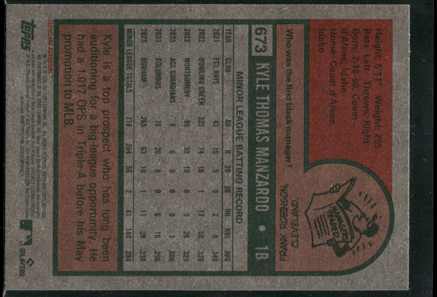 2024 Topps Heritage #673 Kyle Manzardo