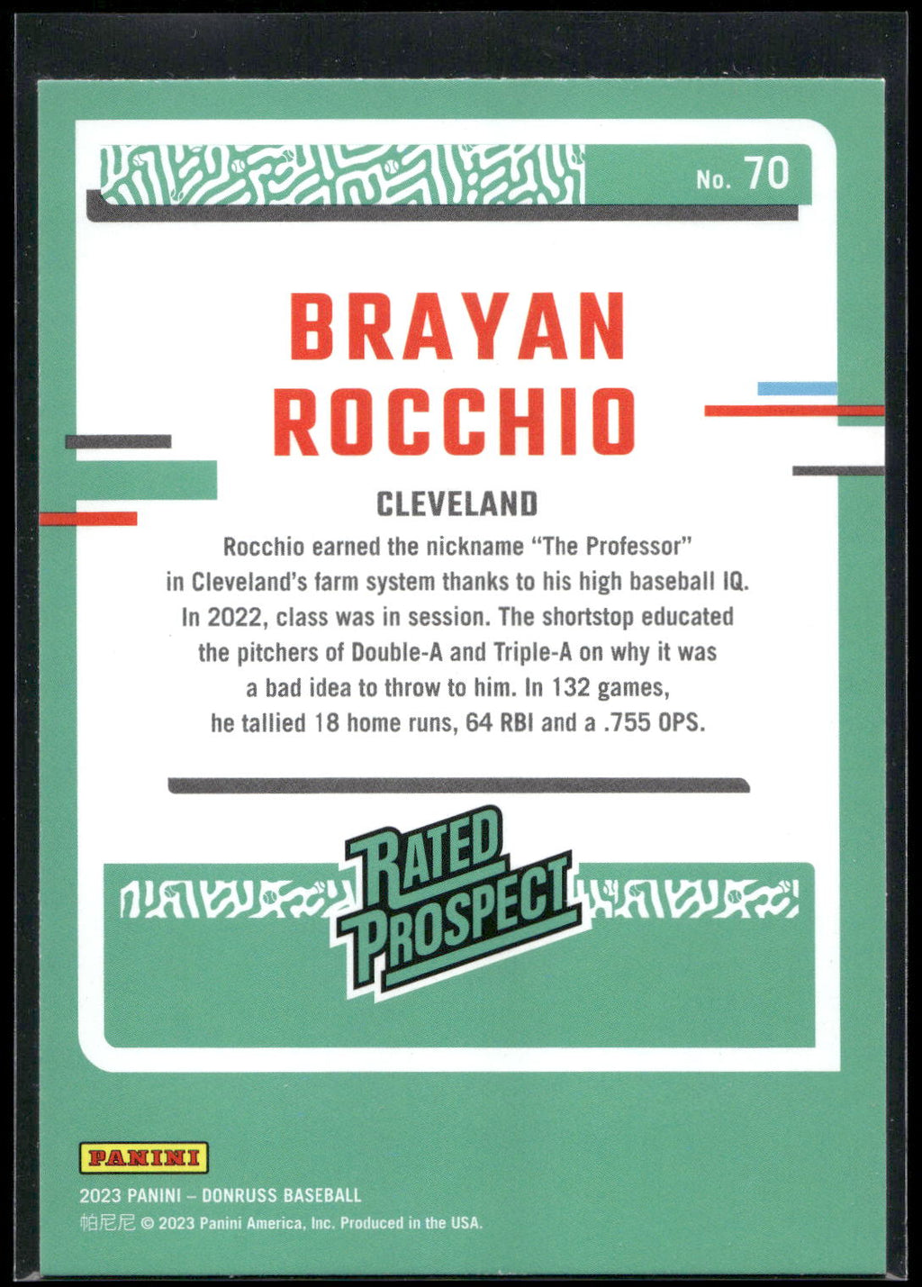 2023 Donruss #70 Brayan Rocchio