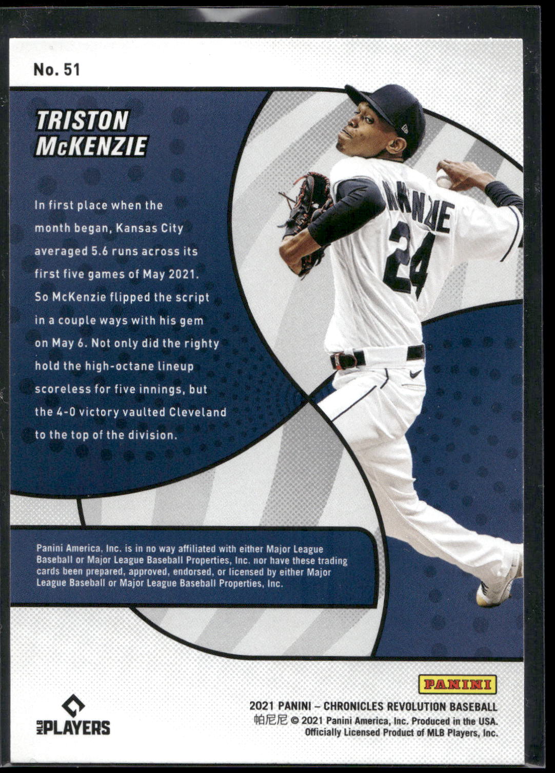 2021 Panini Chronicles #51 Triston McKenzie Revolution Fractal