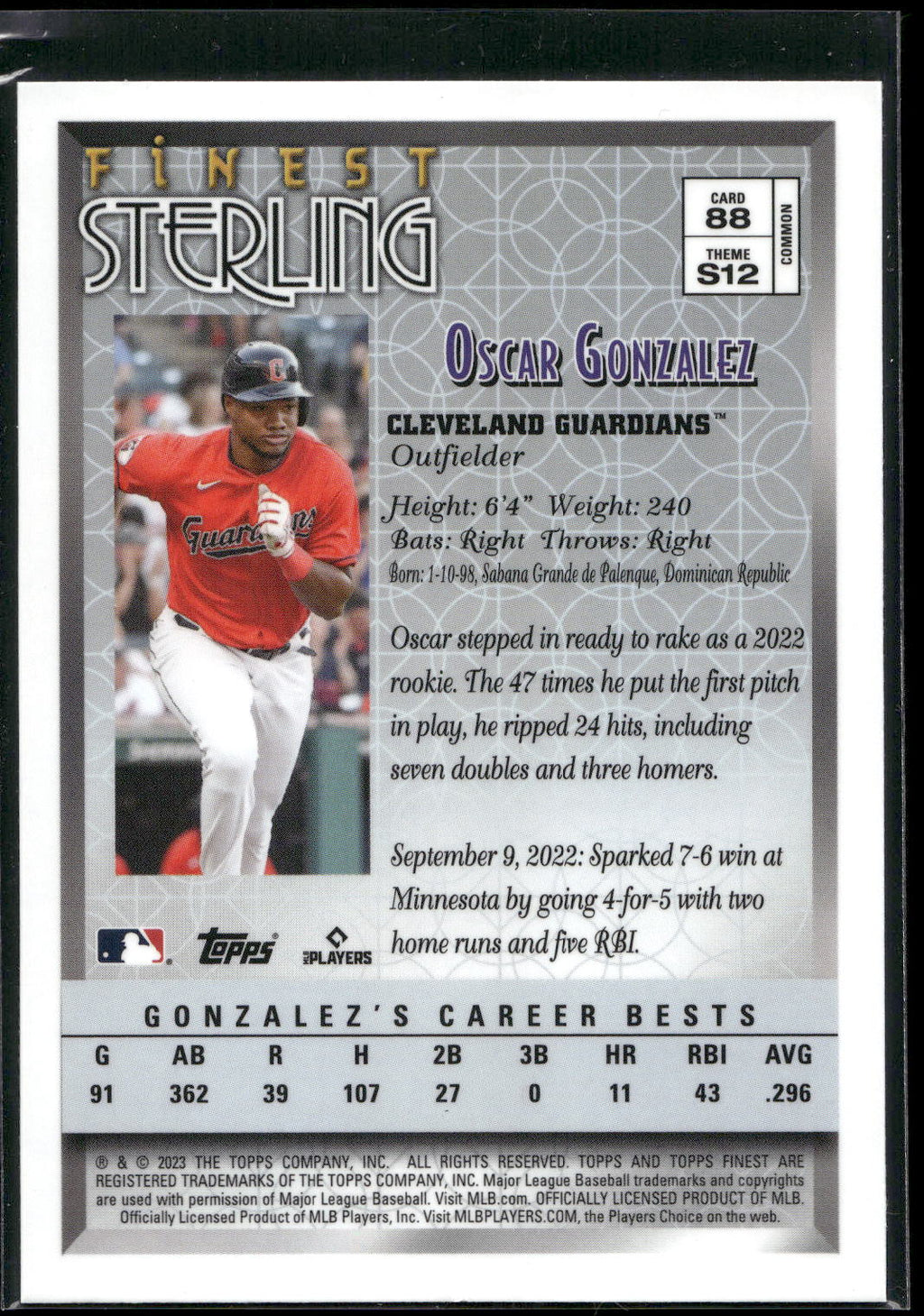 2023 Finest Flashbacks #88 Oscar Gonzalez