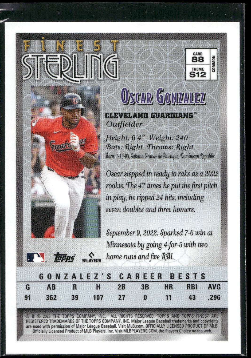 2023 Finest Flashbacks #88 Oscar Gonzalez
