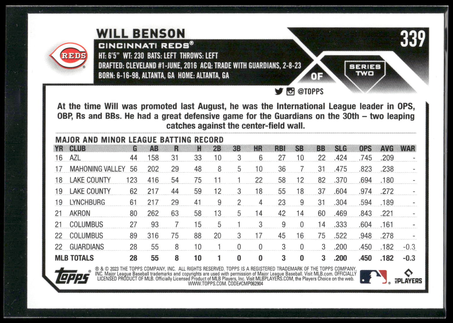 2023 Topps #339 Will Benson