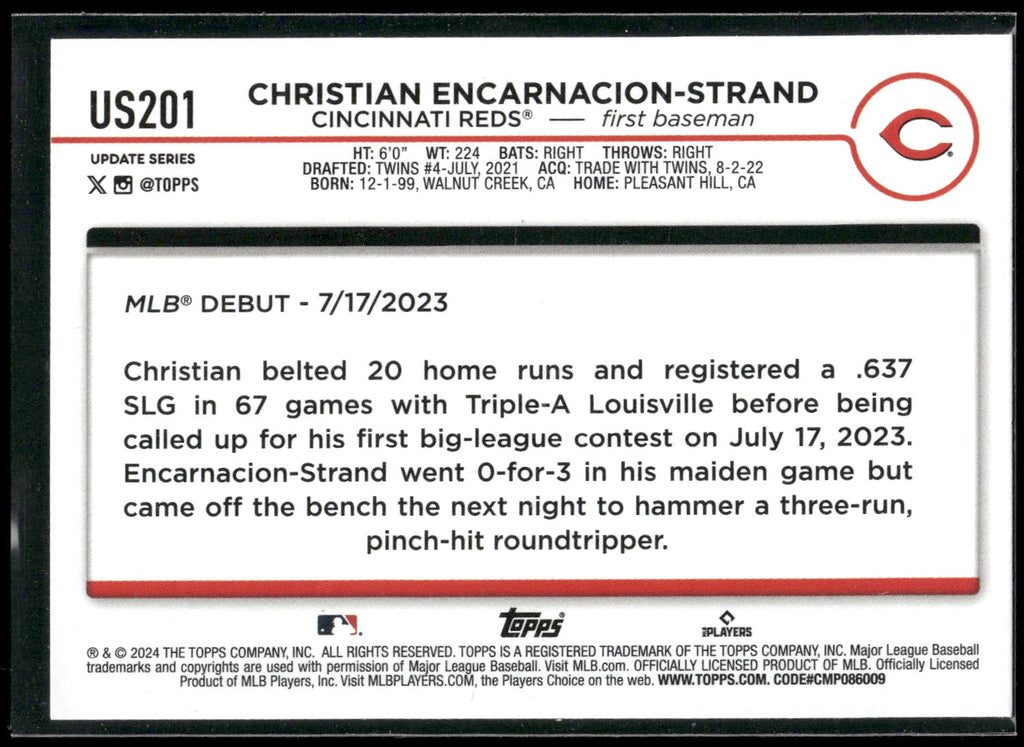 2024 Topps Update #US201 Christian Encarnacion-Strand