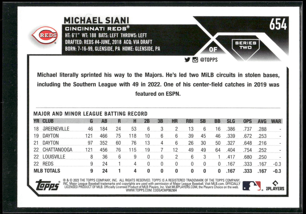 2023 Topps #654 Michael Siani