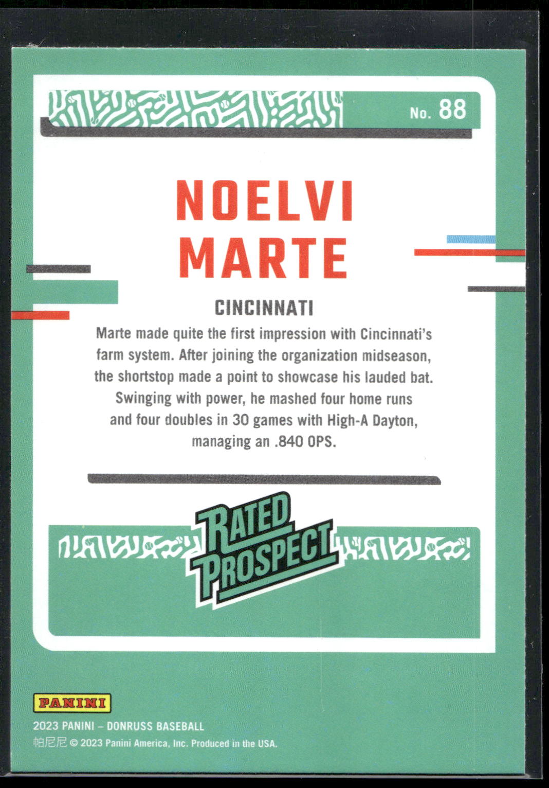 2023 Donruss #88 Noelvi Marte