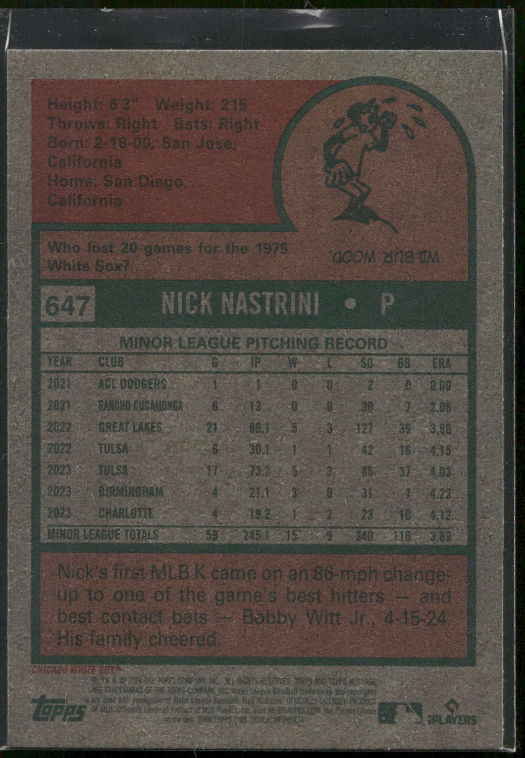 2024 Topps Heritage #647 Nick Nastrini